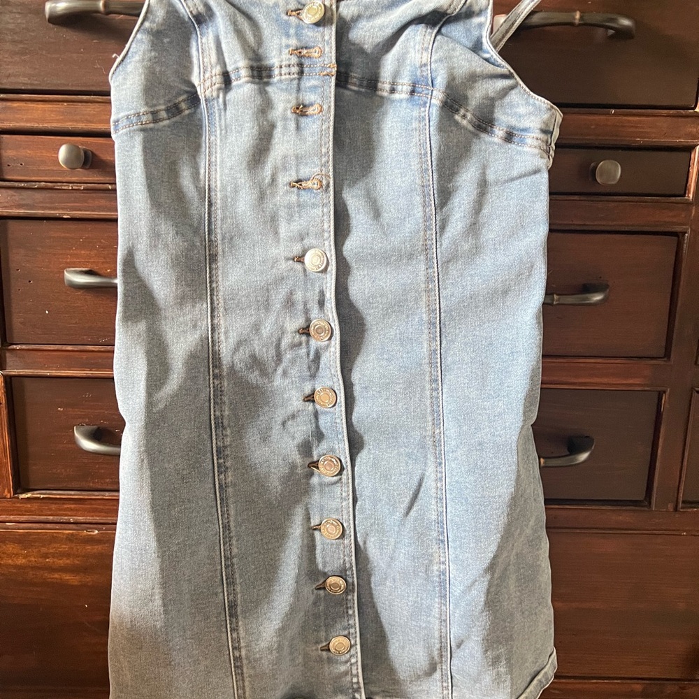 Denim Button-Down Dress